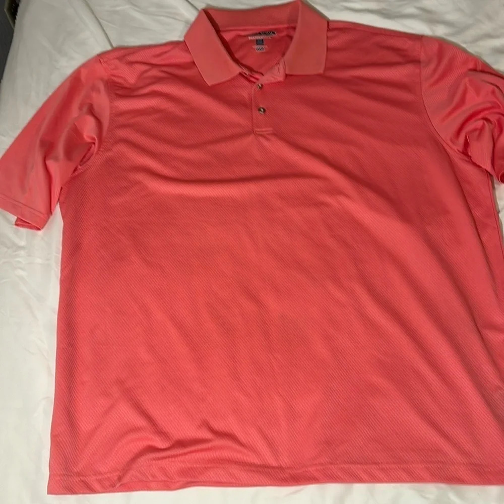 Pebble Beach Performance Polo Shirt Men's Short Sleeve - Coral size XXXL